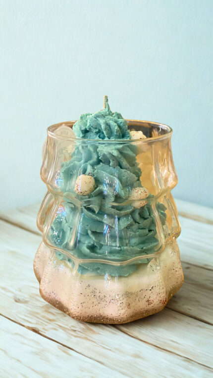 Christmas Tree  Glass Mug Candle